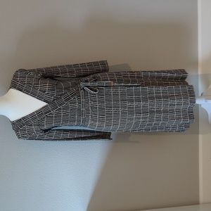 Ann Taylor Black and White Patterned Wrap Dress